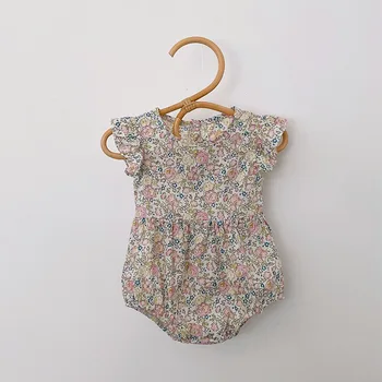 

Summer New Baby Casual Clothing Newborn Baby Girls Short Sleeve Ruffle Bodysuits Floral Jumpsuit Playsuits Outfit