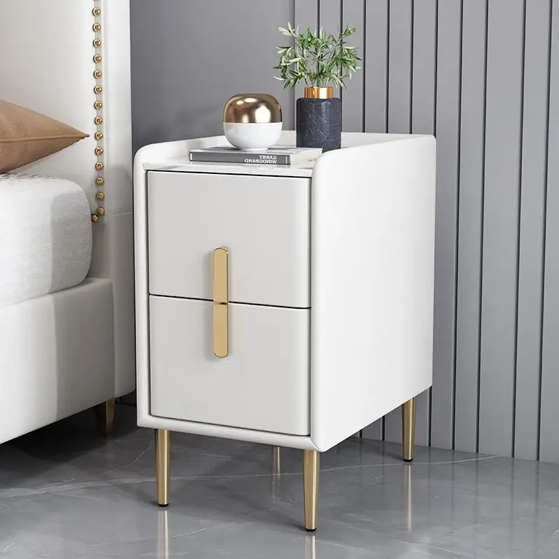 Nordic Light Luxury Modern Solid Wood Bedside Table Cabinet Free Installation Mini Bedroom Multi-layer Shelf Storage Cabinet