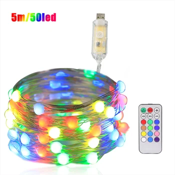 

LED String Copper Wire 50/100/200 LED Big Drop Fairy Lights Dream Color Remote Control USB 12Mode Timer xmas Decoration