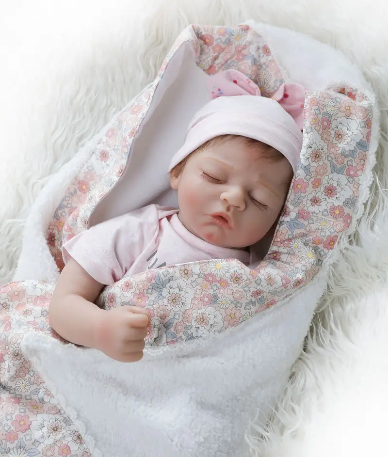 22 дюйма 55 см розовая одежда милая Реалистичная кукла bebe в шляпе Новорожденный