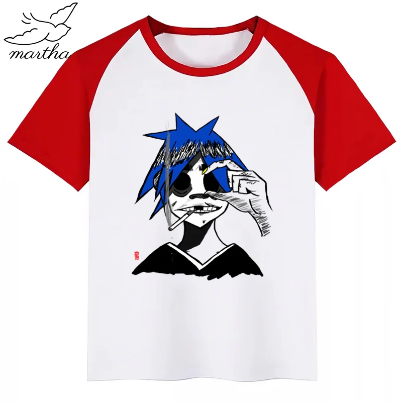 Gorillaz/Милая Детская футболка с рок-лентой детская одежда с короткими рукавами вечерние футболки с забавными рисунками для мальчиков и девочек