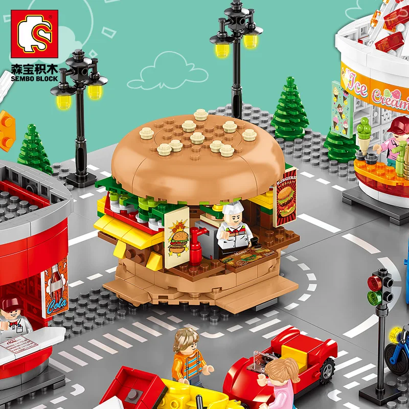 

546pcs City Street View Compatible Friends Creator Ice Cream Truck Food Store Buildings Blocks Educational Toys For Children 284