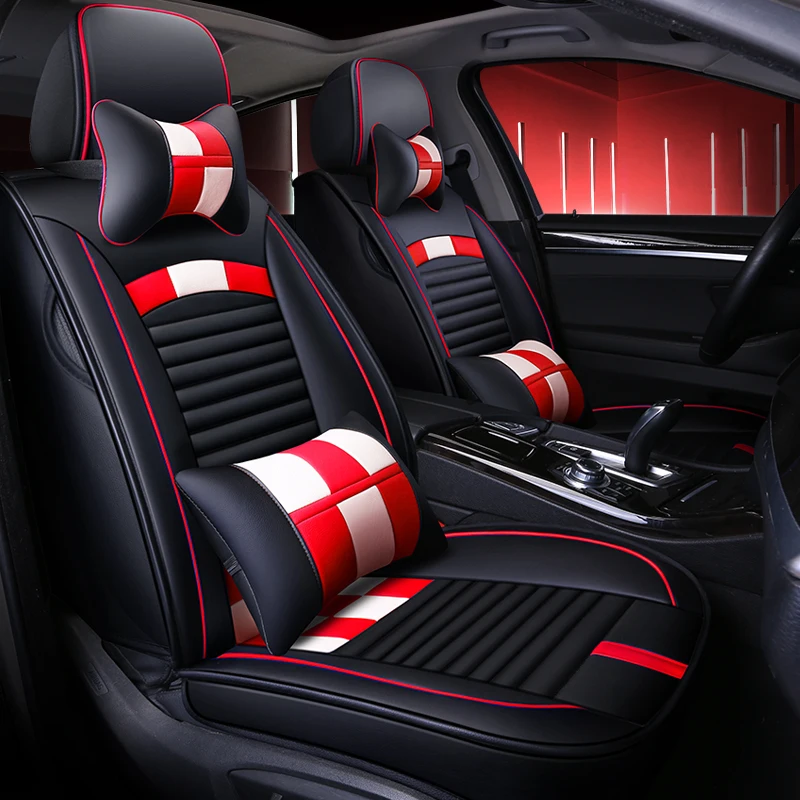 Full Coverage Eco-leather auto seats covers PU Leather Car Seat Covers for audi a4 b5 b6 b7 avant b8 b9 a5 sportback | Автомобили и