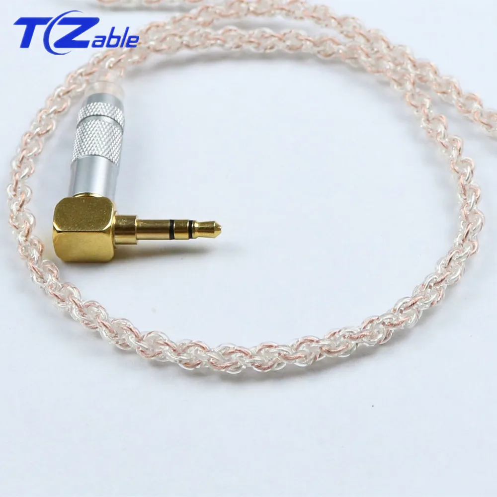 For MMCX Earphone Upgrade Wire 90 Degree Stereo 3 5MM Jack Adaptor HiFi Audio Connector Cable Diy Headphones Cables