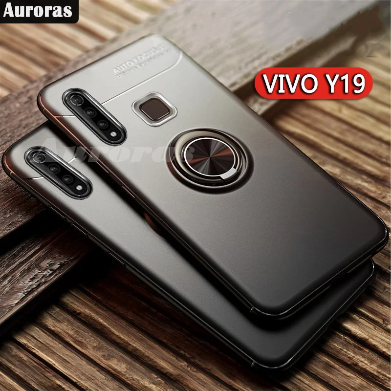 Auroras для VIVO Y19 чехол в деловом стиле с кольцом на палец магнитный держатель задняя