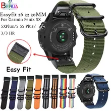 Нейлоновый ремешок Easyfit 26 22 20 мм для Garmin Fenix 5X5 5S Plus 3 3HR Forerunner 935 945 часы с быстросъемным ремешком на запястье