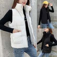 Manteau femme, модное зимнее пальто для женщин, однотонное, без рукавов, на молнии, зима, осень, теплая куртка, пальто, жилет, ropa mujer, ropa mujer