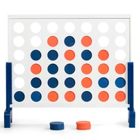 Giant 4 In A Row Game Wood Board Connect Adults Kids w/Carrying Bag White 1