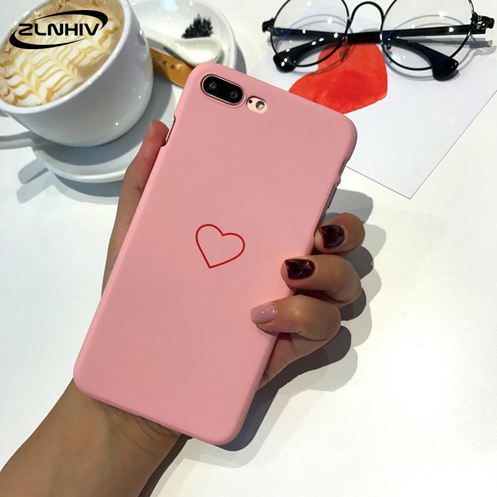 ZLNHIV чехол для влюбленных с сердцем для iphone 11 pro X XR XS MAX 6 6s S 7 8 plus, сумка для телефона, Аксессуары для мобильных телефонов, чехол для телефона, противоударный - Цвет: B-Pink