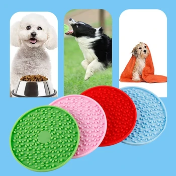 

Pet Licking Pad Silicone Feeding Food Bowl Puppy Cat Dog Bathing Non Slip Mat T8WE