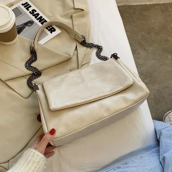 

Texture Soft Chain Bag Fashion Joker Handbag Shoulder Messenger Bag Large Capacity Bag 2020 New Flip Bag