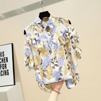 

Summer Blouse Woman Spring Summer 2020 New Sweet Strip Off Shoulder Floral Chiffon Shirt Girls Ladies Tops Blusas Blusa