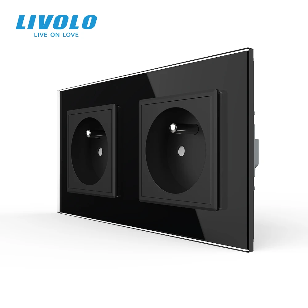 Настенная электрическая розетка LIVOLO 16 А двойная розетка/штепсельная вилка