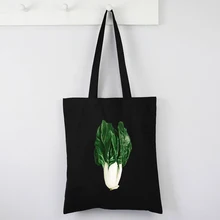 Vegan Pop Art Cabbage Tote Bag Canvas Cartoon Art Cabbage Shopping Bag Vegan Reusable Shopping Bag Fashion Cute