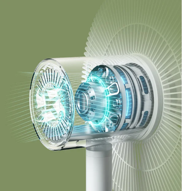 Vertical remote control pressurized frequency conversion household air circulation fan J03