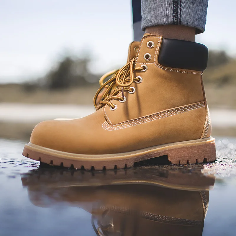 

Madden Spring Martin Boots Men's Boot Workwear Ankle Boots Thick Bottomed Big Head MEN'S Shoes Kick Worker Boots Fashion 10061