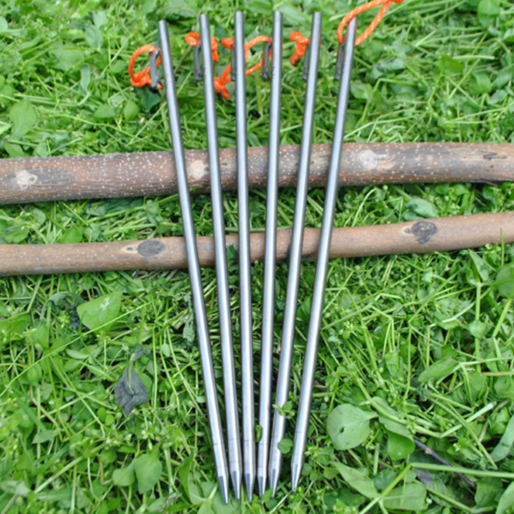 

Titanium Heavy Duty Tent Nails, Lightweight, Snowfield, Grassland, Outdoor Camping, Plant Support, Garden Stakes, 6Pcs