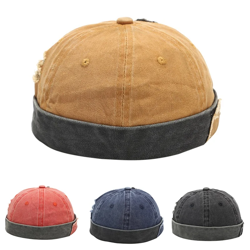 Винтажные мужские ретро джинсовые шапки, весенние хип-хоп уличные однотонные мужские береты, шапки