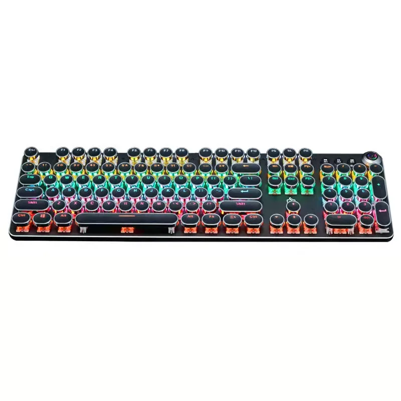 Meishang 820A Retro Punk Mixed Light Cyborg Axis True Mechanical Keyboard Cable USB Game Plug Knob，mechanical hands | Компьютеры и