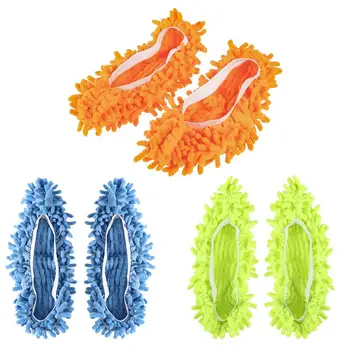 

BESTOMZ 6PCS Microfiber Dust Mop Slippers Floor Cleaning Lazy Shoe Covers Dust Hair Cleaner Foot Socks Mop Caps For Home