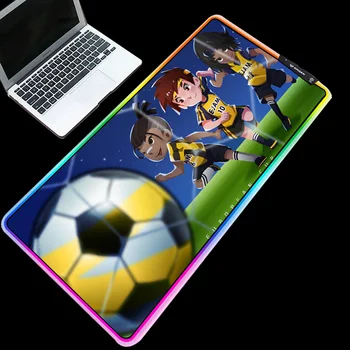 

Mairuige Charging RGB Gaming Mouse Pad Cool Glowing LED Color Lock Edge Football Kid Cartoon Anime Computer Keyboard Mat