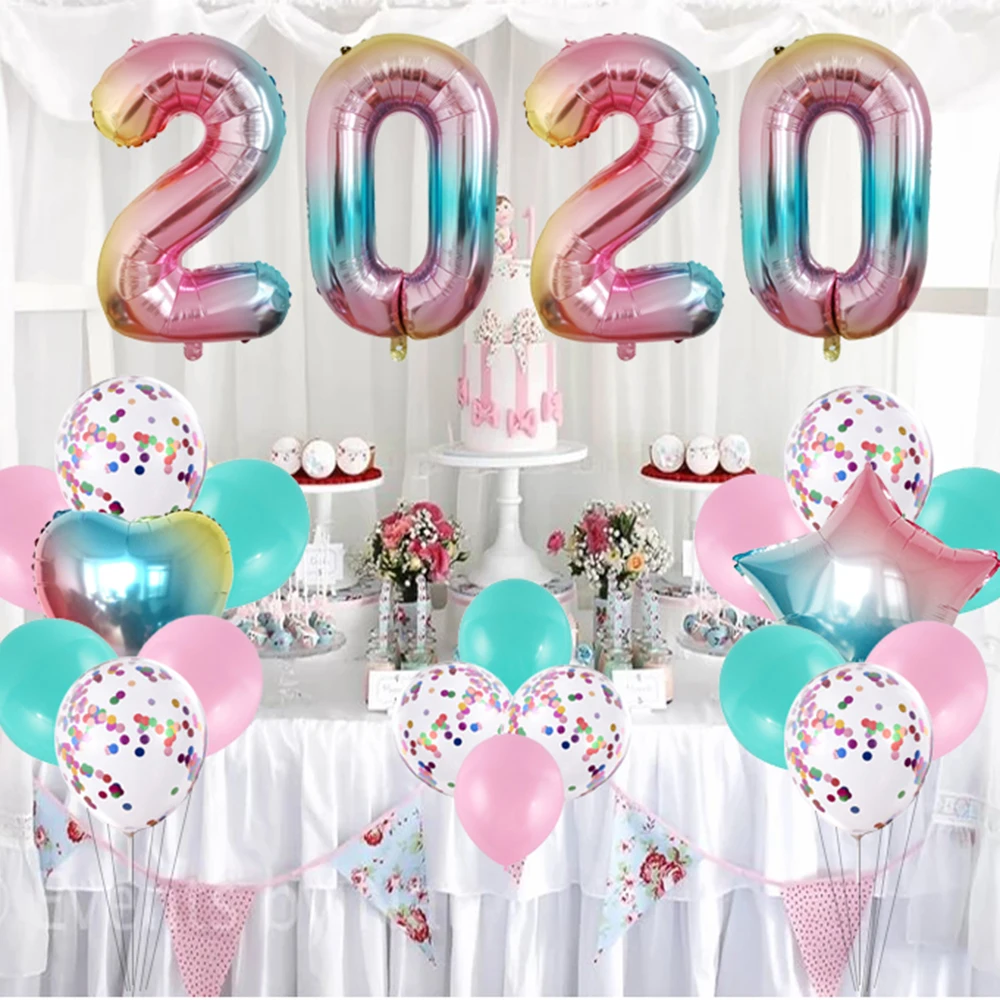 

22Pcs/Set Aluminium Foil Balloons Navidad 2020 Happy New Year Christmas Birthday Party Decorations Number Balloons 32/40 Inch