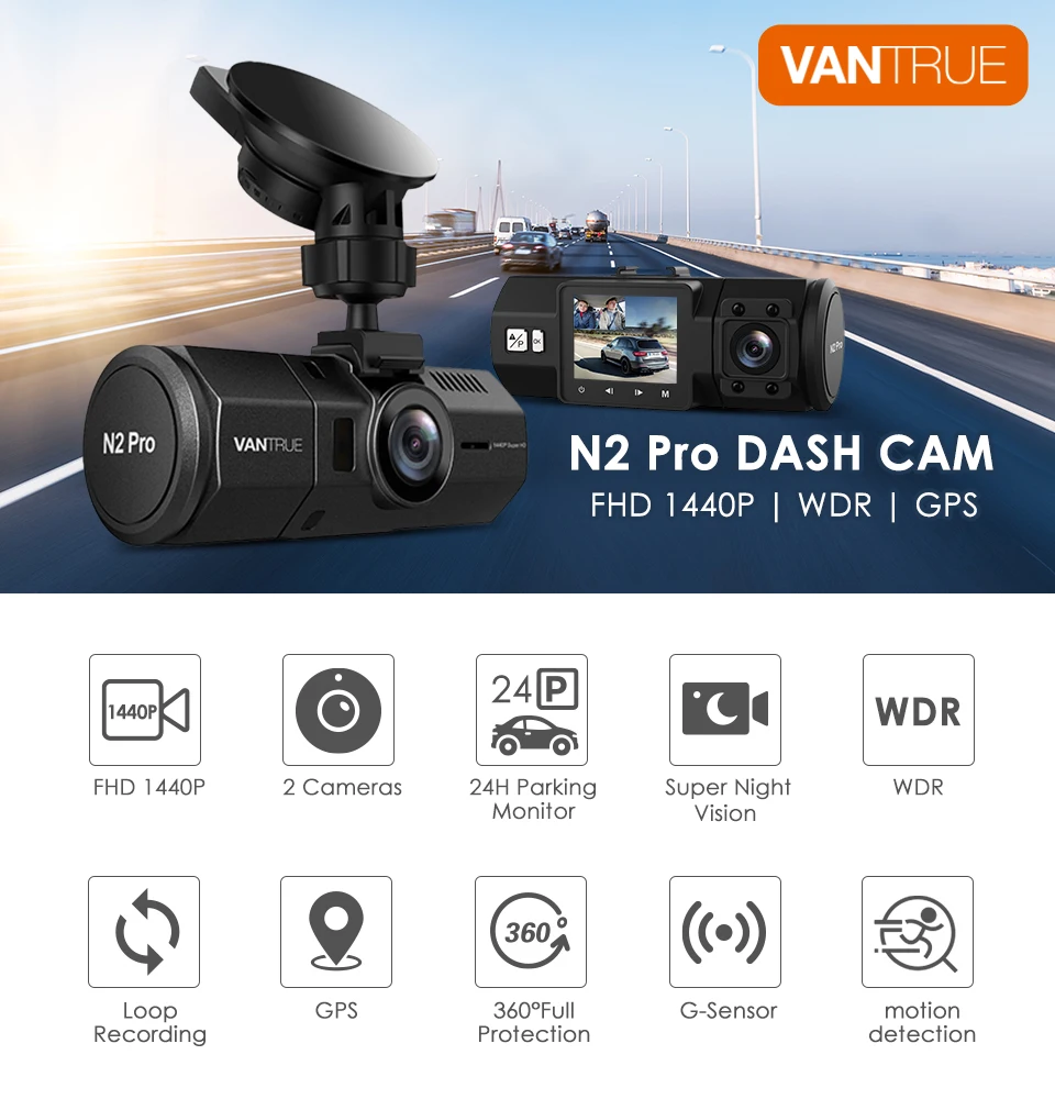 Vantrue N2 Pro Dual 1080P Dash Cam