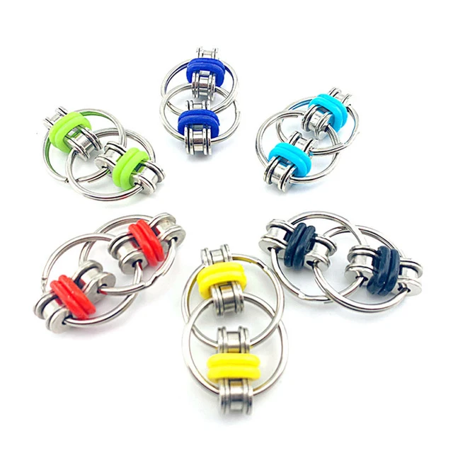 New Metal Puzzle Chain Fidget Toy for Autism Chain Fidget Toy Stress Relieve ADHD Top Puzzles Hand Spinner Key Ring Sensory Toys 5