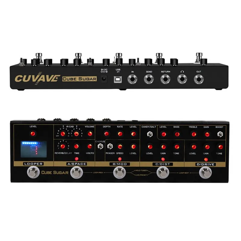 CUVAVE CUBE SUGAR Guitar Effect Multi процессор педаль с 7 эффектами 52 модели Cab|Детали и