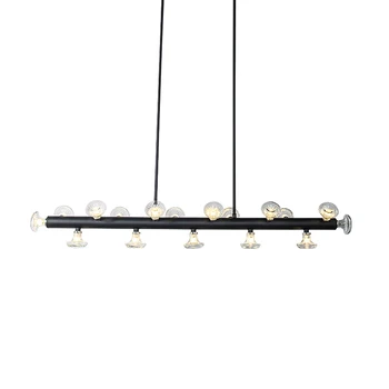 

new black chandelier modern glass hanglamp length 100cm long dinning room bar light fixtures