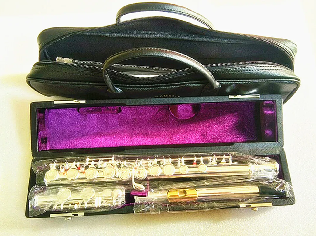 Top flute 16 holes Silver Plated gold mouthpieces Transverse Flauta obturator C Key with E key