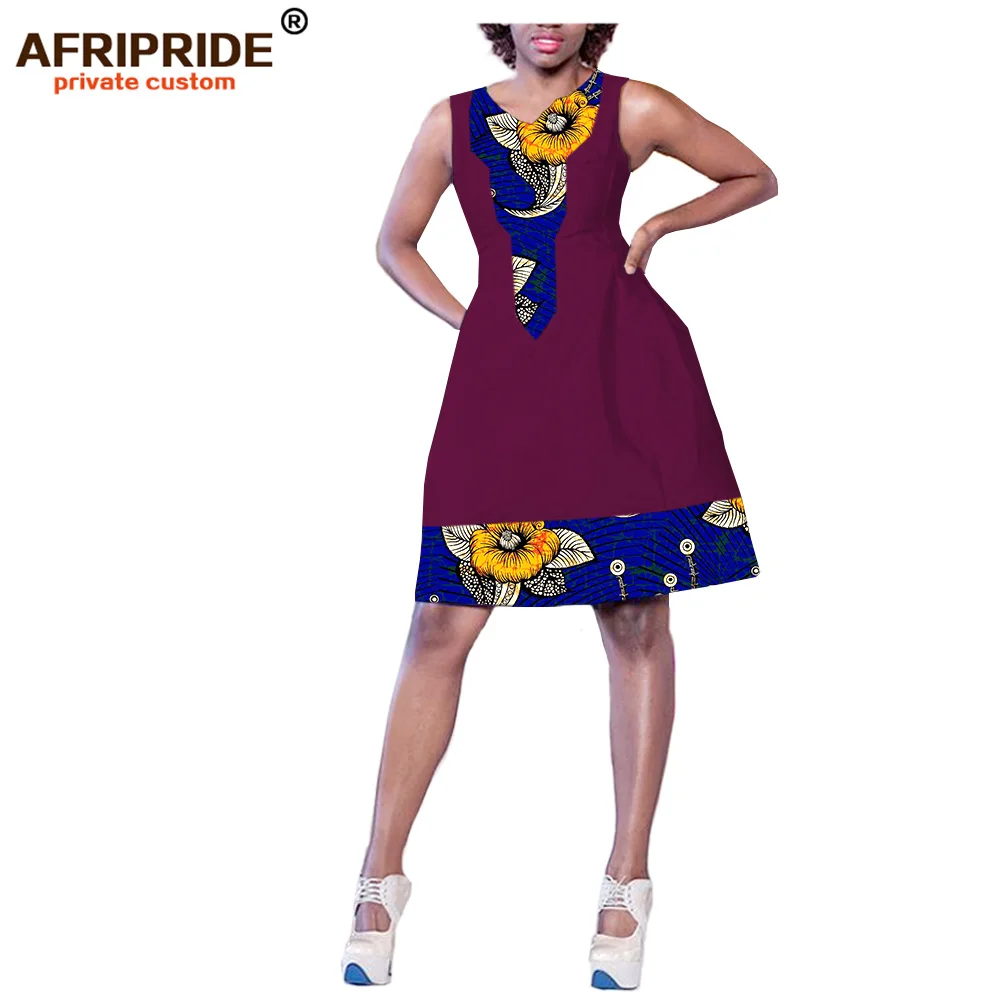 Африканские женские платья AFRIPRIDE индивидуальный заказ без рукавов длиной до