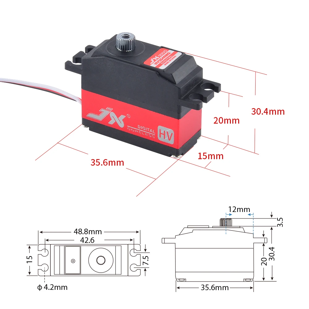 JX PDI HV2546MG 25g 7 4 V 0 1 sec металлическая шестерня цифровая без сердечника для BeastX Gyro Align