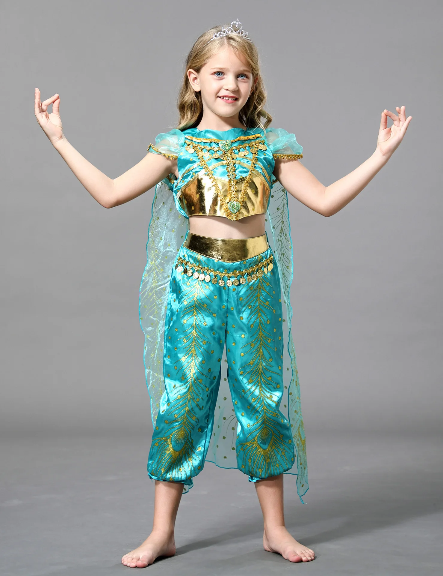 Детская одежда на Хэллоуин рождественское детское платье карнавальный костюм с изображением лампы Аладдина костюм принцессы жасмин для девочек