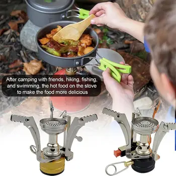 

Outdoor Camping Stove Mini Integrated Portable Gas Stove Stainless Steel Picnic Gas Stove For Outdoor Camping Hiking Cooking