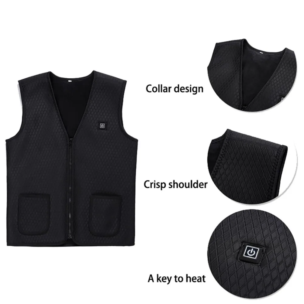 Electric vest vest warm winter heating vest washable size adjustable USB rechargeable heating clothes veste homme hiver 30N28 (9)
