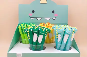 

creative big Dinosaur gel ink pen cartoon stationery prize kawaii stydent pen office writing sign pen black neutral pen 48pc/lot