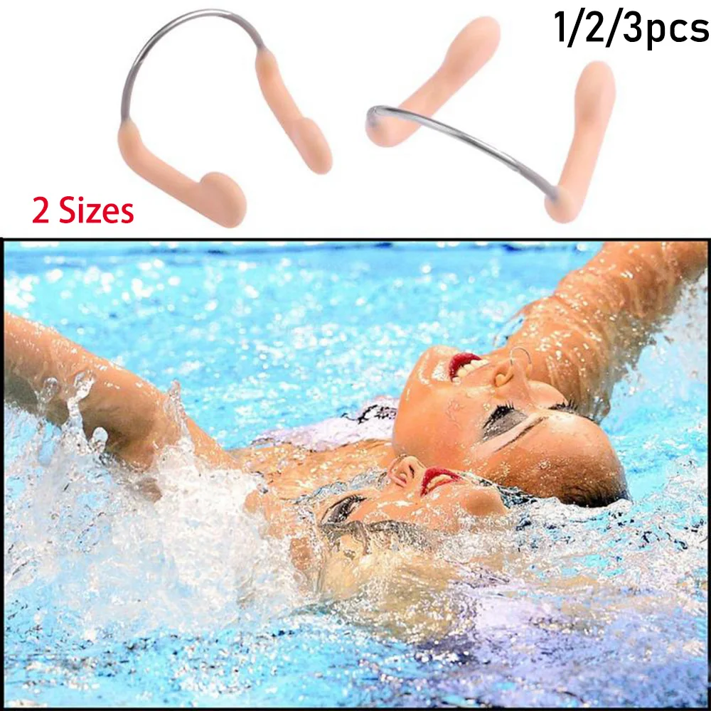 1/2/3pcs Durable No-skid Soft Silicone Steel Wire Nose Clip for Swimming Diving Water Sports Swimming Nose Clip Skin Color mechanic p30 1000v 16a multimeter pen f digital multimeter test rod soft anti scalding 121cm silicone wire extra tip test pen