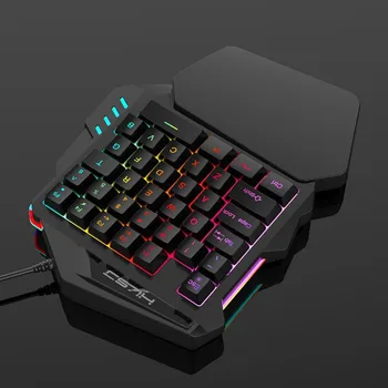 

One-Handed Mini Keyboard K13 Wired 35 Keys LED Backlit USB Ergonomic Single Hand Keypad Gaming Keyboard #LR4