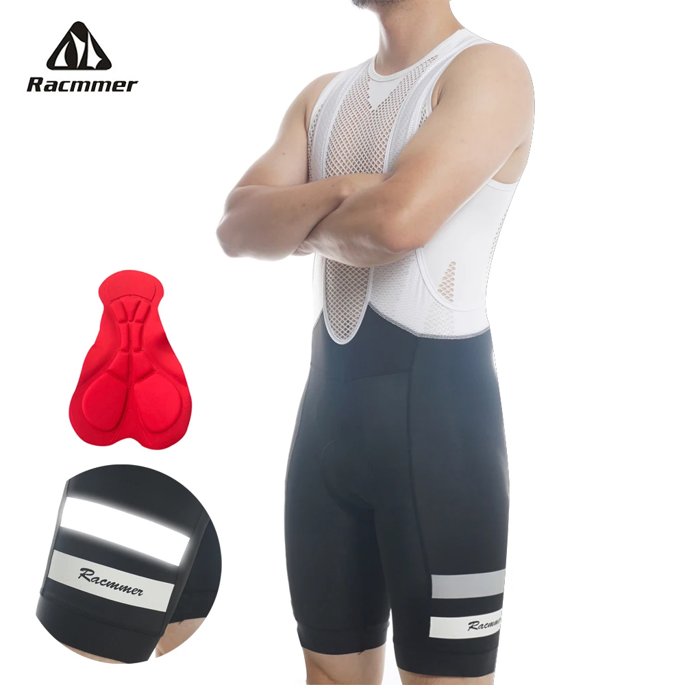 Racmmer Cycling Bibs Shorts Summer Bike Reflective Men's 5d Gel Padded