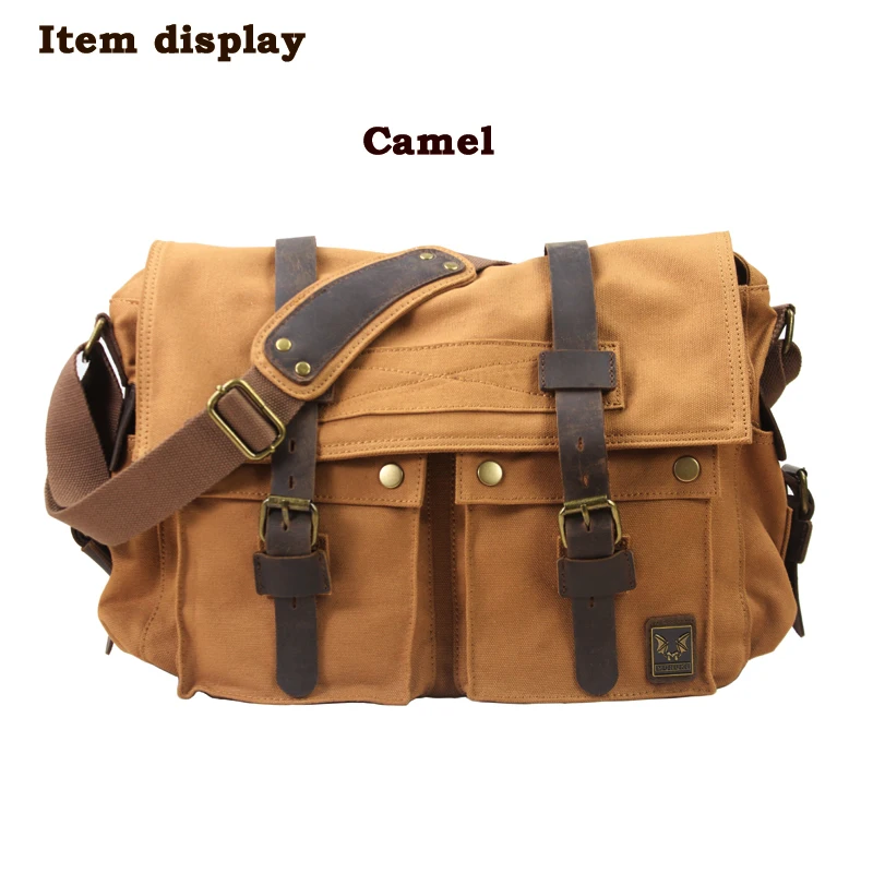 I AM LEGEND Will Smith military Canvas + Genuine leather Men Messenger Bag Canvas Shoulder Bag men Crossbody Bag Casual Bag 2021