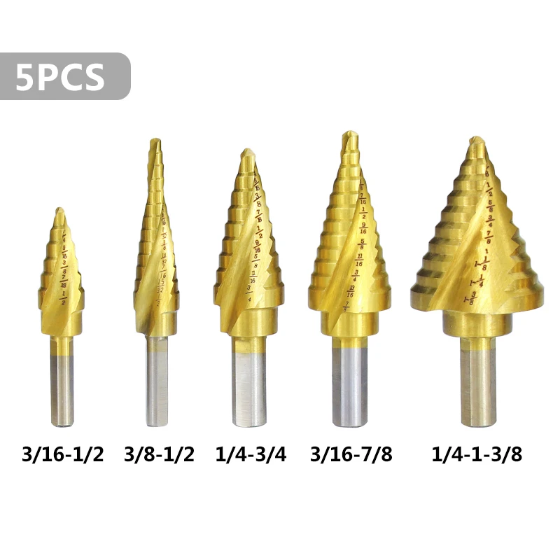 3pcs Small HSS Metal Step Drill Titanium Coated Steel Hole Cutter Bit Set UK
