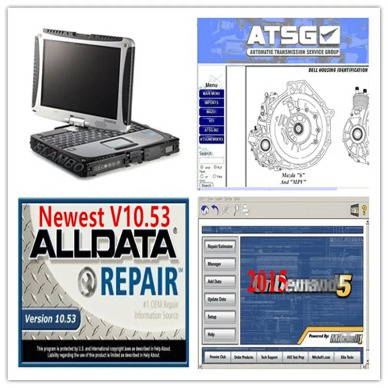 

2024 Hot Newest Alldata Software Mitch..ll 2015 and ATSG Software 3 in 1TB Hdd Installed Well in cf19 4GB Laptop Ready to Use