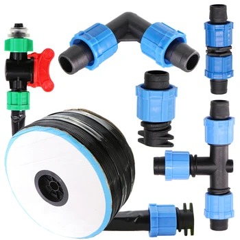 

20M-150M 16mm 0.2mm Wall Thickness Spacing 20cm Drip Irrigation Tape Dripper Watering System With 5/8'' Garden Connector