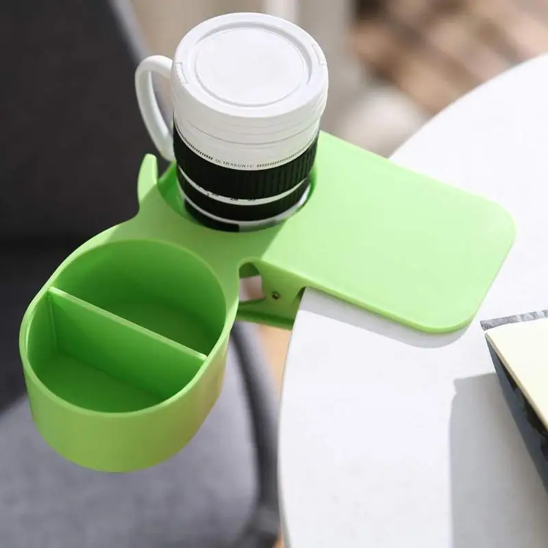 

New Office Storage Rack Water Cup Holder Clip Table Desk Bottle Shelf Organizer Beverage Racks Table Clips Drink Cups Holder