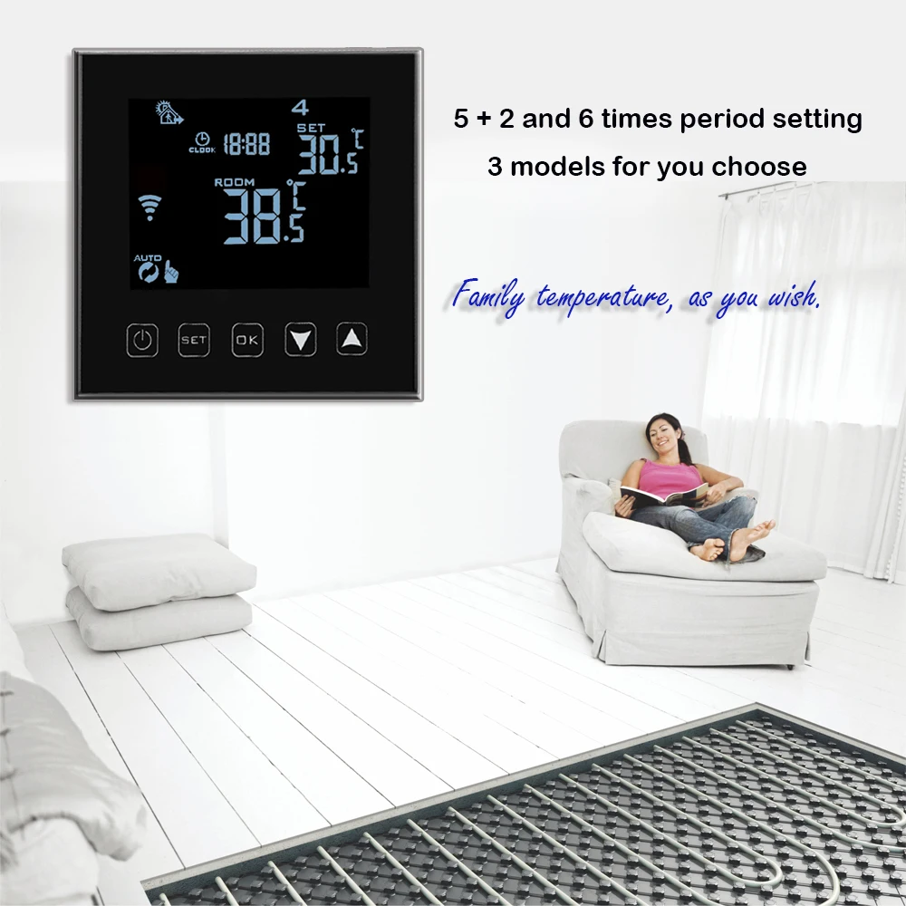 

Tuya 3A 16A smart WIFI thermostat for underfloor heating system，Works with Alexa Google Home