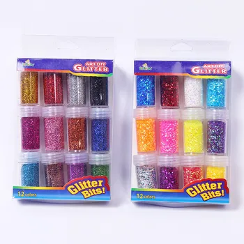 

12 Color Symphony Inorganic Pigments Glitter - No Fluorescence And Fluorescence School Stationery Set