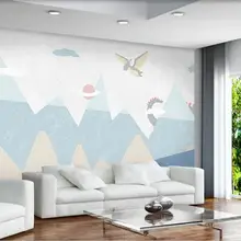 Ручная роспись картонные обои с динозаврами настенная бумага для детской спальни s рулон домашний декор стен настенные фрески наклейки 3d обои