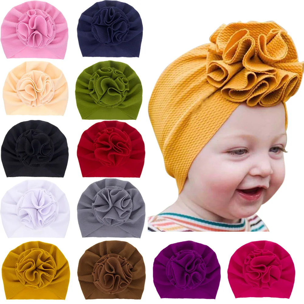 Acheter Fleur bébé fille bandeau avec Bonnet coton doux enfants Turban  enfant en bas âge bandeau bandeaux pour filles bébé cheveux accessoires