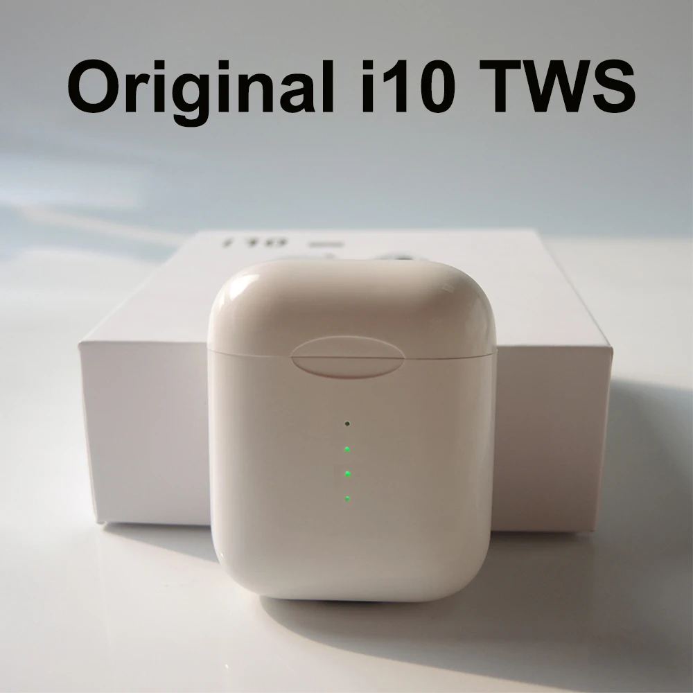 

Original i10 TWS Wireless Bluetooth 5.0 Earbuds Earphone Auto Turn On/off Wireless Charging with HD Mic For iPhone Android Phone